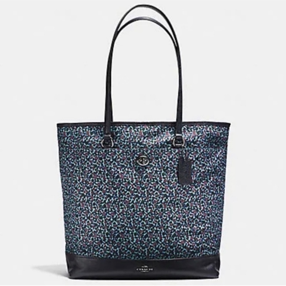 Coach Ranch Floral Nylon and Leather Tote Bag